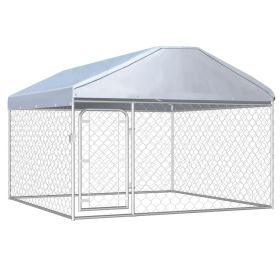 Outdoor Dog Kennel with Roof 78.7"x78.7"x53.1" Outdoor Dog Kennel with Roof 78.7"x78.7"x53.1"