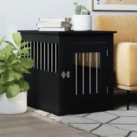 Dog Crate Furniture Black 21.7"x29.5"x25.6" Engineered Wood Dog Crate Furniture Black 21.7"x29.5"x25.6" Engineered Wood
